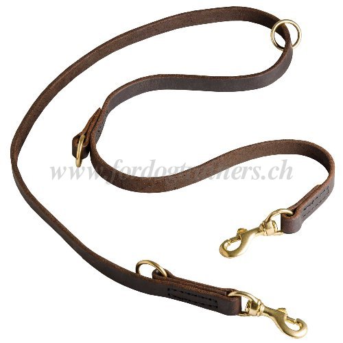 Laisse en cuir 3 possibilits de rglage pour chien