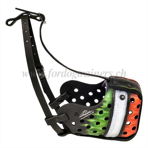 leder Hundemaulkorb italien bemalung