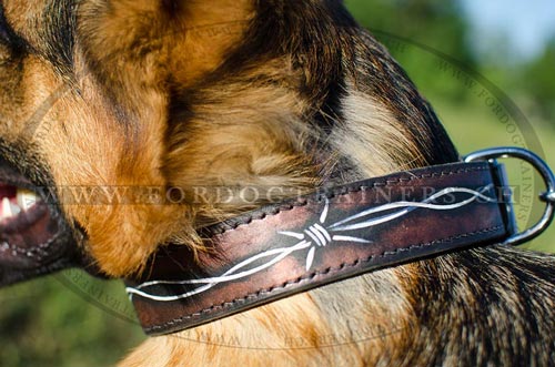 bemaltes Lederhalsband fr
Schferhund bestellen