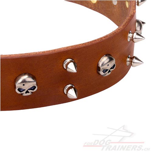 edles lederhalsband totenkopf schweiz