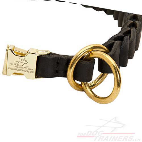 hunde halsband leder geflochten zugarbeit