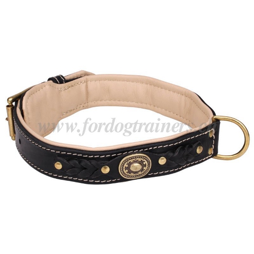 Nappa leder hundehalsband geflochten schmuck