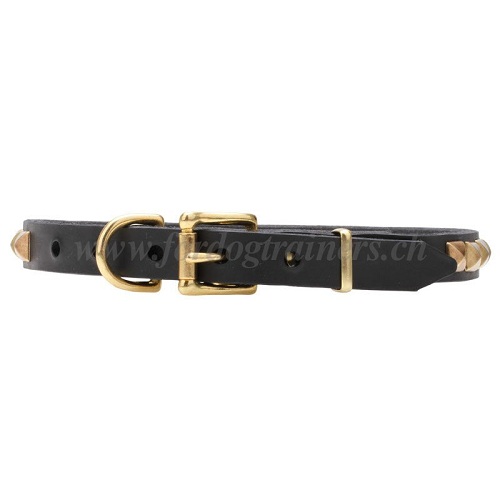 Handmade leather collar thin Switzerland