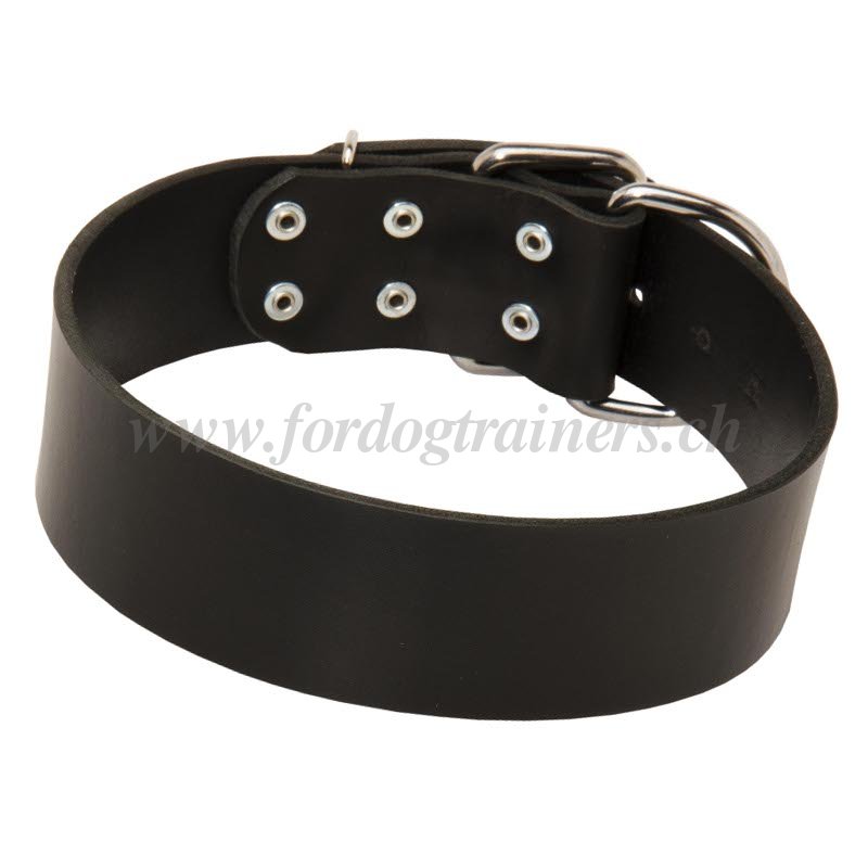 Breites Hunde Lederhalsband - 28.0