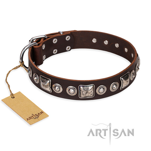  Leder halsband braun artisan