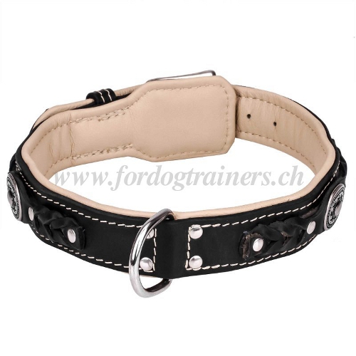 design lederhalsband geflochten
