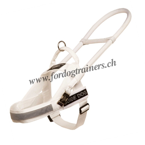 Blindenfhrhund Geschirr Nylon weiss schweiz